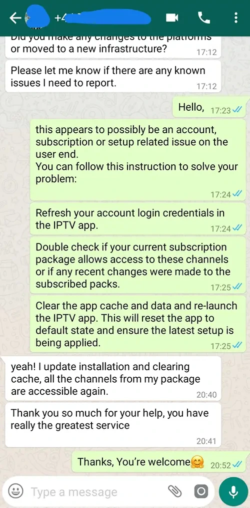 WhatsApp Chat Testimonial Proof #15 - Digital Planet IPTV
