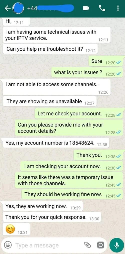 WhatsApp Chat Testimonial Proof #17 - Digital Planet IPTV