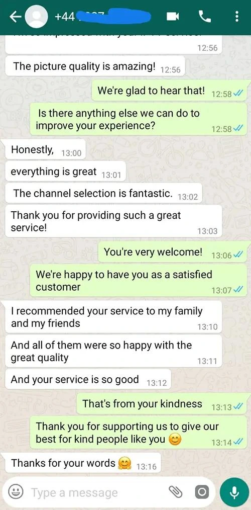 WhatsApp Chat Testimonial Proof #6 - Digital Planet IPTV